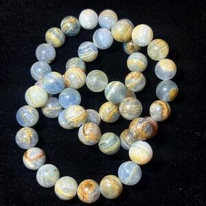 Blue Onyx 11-12mm. Soft matte. Beautiful.  Price is for 1 bracelet.